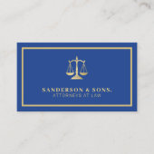 Carte De Visite Code QR avocat avocat professionnel or bleu (Devant)