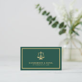 Carte De Visite Code QR avocat avocat professionnel or vert (Debout devant)