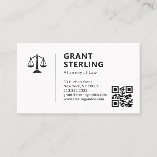 Carte De Visite Code QR Avocat Code de Justice (Devant)