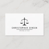 Carte De Visite Code QR Avocat Échelles Blanches Noires Simple (Devant)