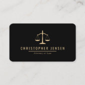 Carte De Visite Code QR Avocat Échelles Noir Or Arrondi (Devant)