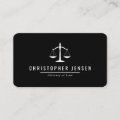 Carte De Visite Code QR Avocat Noir Blanc Échelles Simple Arrondi (Devant)