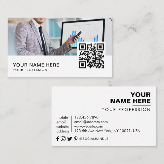 Carte De Visite Code QR bancaire (Devant / Derrière)