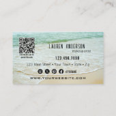 Carte De Visite Code QR Beauté de plage Maquillage professionnel (Dos)