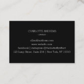 Carte De Visite Code QR, beauté, logo, ligne Art Black (Dos)