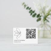 Carte De Visite Code QR, beauté, logo, ligne Art Black (Debout devant)