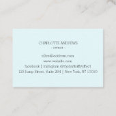 Carte De Visite Code QR, beauté, logo, ligne Art Blue (Dos)