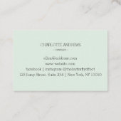 Carte De Visite Code QR, beauté, logo, ligne Art Green (Dos)