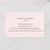 Carte De Visite Code QR, beauté, logo, ligne Art Pink (Dos)