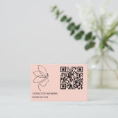 Carte De Visite code QR, beauté, logo, lignée Art Blush (Debout devant)