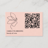 Carte De Visite code QR, beauté, logo, lignée Art Blush (Devant)