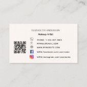 Carte De Visite Code qr beige média social (Dos)