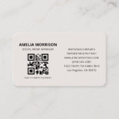 Carte De Visite Code QR Beige Neutre (Devant)