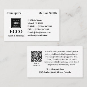 Carte De Visite Code QR Bijoux Business Monogramme et logo Moderne