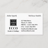 Carte De Visite Code QR Bijoux Business Monogramme et logo Moderne (Devant)