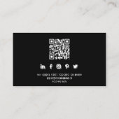 Carte De Visite Code QR Black Business moderne (Dos)