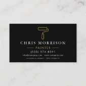 Carte De Visite Code QR Black Gold Peintre Moderne (Devant)
