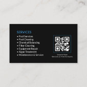 Carte De Visite Code QR Black Pool Services (Dos)