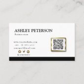 Carte De Visite Code QR blanc balancier professionnel moderne (Dos)