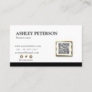 Carte De Visite Code QR blanc balancier professionnel moderne