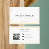 Carte De Visite Code QR blanc de base simple