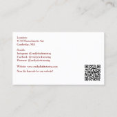 Carte De Visite Code QR blanc Enseignant d'école Pomme rouge (Dos)