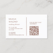 Carte de visite Code QR Blanc Magnolia Argenté Blu (Dos)