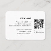 Carte De Visite Code QR blanc minimal moderne (Dos)