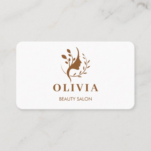Carte De Visite Code QR blanc monogrammé Salon Élégant Moderne  (Devant)
