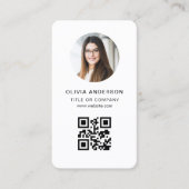 Carte De Visite Code QR blanc Photo (Devant)