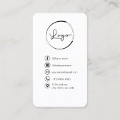 Carte De Visite Code QR blanc Photo (Dos)