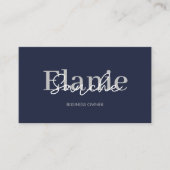 Carte De Visite Code QR Bleu de la marine tendance élégant moderne (Devant)