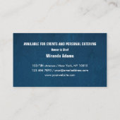 Carte De Visite Code QR, Bleu marine, Chef, Traiteur, Restaurant (Dos)