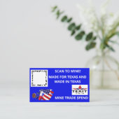 Carte De Visite Code QR bleu TeXit Coin Cobalt (Debout devant)