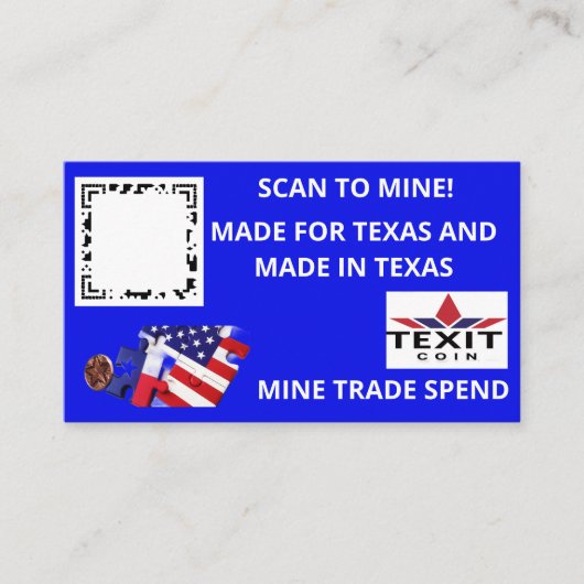 Carte De Visite Code QR bleu TeXit Coin Cobalt (Devant)
