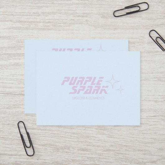 Carte De Visite Code QR bleu violet pour petites entreprises (Devant/Arrière en situation)