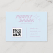 Carte De Visite Code QR bleu violet pour petites entreprises (Dos)