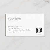 Carte De Visite Code QR bloc de couleur taupe foncé (Dos)