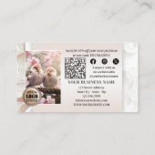 Carte De Visite Code QR Boho Chic Photo Merci pour votre commande (Dos)