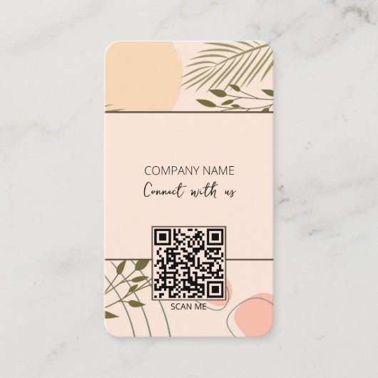 Carte De Visite Code QR Boho Connectez-vous avec nous (Devant)