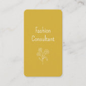 Carte De Visite Code QR Boho Flower Illustration Gold Botanical (Devant)