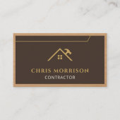 Carte De Visite Code QR Bois Construction Entrepreneur (Devant)