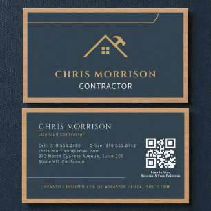Carte De Visite Code QR Bois Professionnel de Construction
