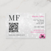 Carte De Visite Code QR Bokeh Technicien de Cils, Cils QR Code (Dos)