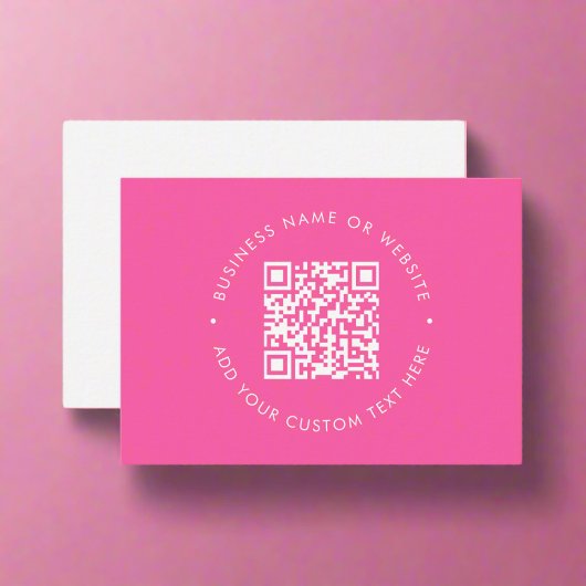 Carte De Visite Code QR Bold Pink Professional élégant