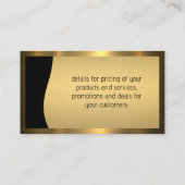 Carte De Visite Code QR / Bordure d'or métallique (Dos)