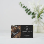 Carte De Visite Code QR Boulangerie Artisanale Pain au Levain Rust (Debout devant)