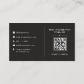 Carte De Visite Code QR Boulangerie Artisanale Pain au Levain Rust (Dos)