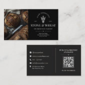 Carte De Visite Code QR Boulangerie Artisanale Pain au Levain Rust (Devant / Derrière)