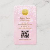 Carte De Visite Code QR Boules Bokeh Rose Luxe Moderne (Devant)